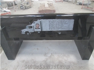 Shanxi Black Bench,Absolute Black Monumental&Cemetery Bench