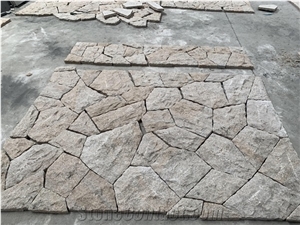 Yellow Granite Crazy Flag Stone Feature Wall Cladding