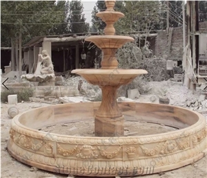 Custom Marble Water Fountain Design with Human Sculptures