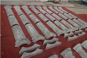 Customized High-End Villa Carrara White Marble Column Pillar