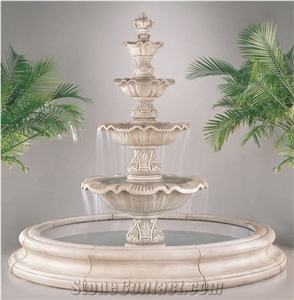 Fountain Waterfall Marble Carving Outdoor Landscape Customiz