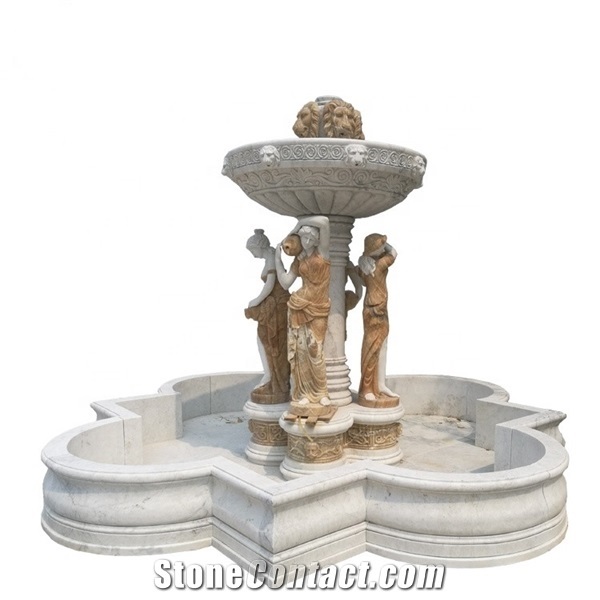 Fountain Waterfall Marble Carving Outdoor Landscape Customiz