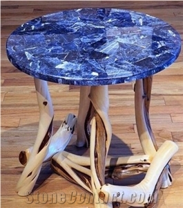 High-End Semiprecious Gem Stone Polished Table Tops