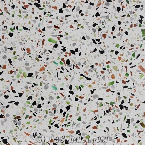 Inorganic Cement Terrazzo Flooring Tiles with Multicolors