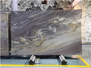 Luxury Natural Quartzie Aquarella Lilac Purple Quartz Slab
