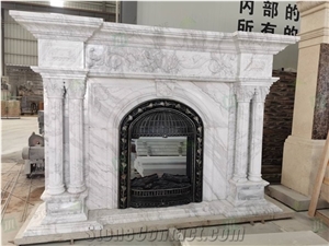 Marble Fireplace Carving Sculpture Mantel Fireplace
