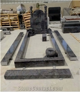 Orion Blue Bahama Vizag Granite Monument Engraved Headstone