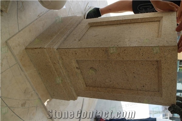 Outdoor Columns Armany Gold Sandstone Standing Pillars