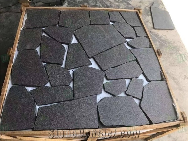 Random Size Black Basalt Stone G684 Flagstone Garden