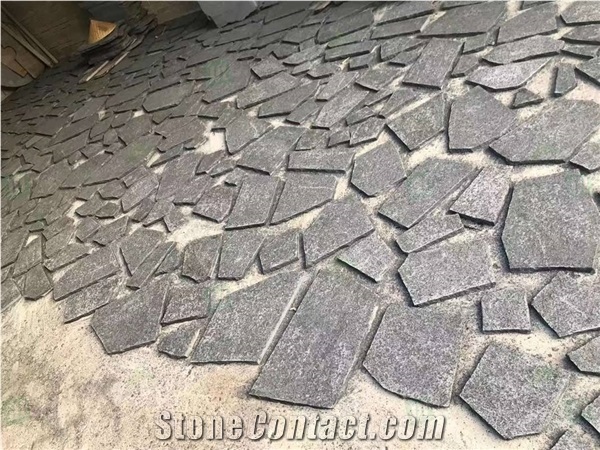 Random Size Black Basalt Stone G684 Flagstone Garden
