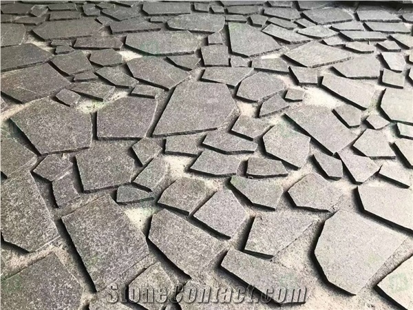 Random Size Black Basalt Stone G684 Flagstone Garden
