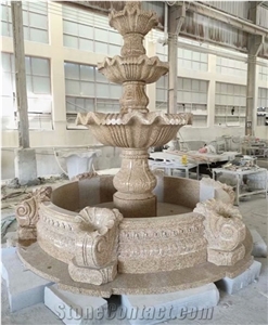Red Marble Exterior Water Features Sculptured Fountains
