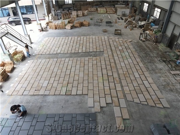Rusty Gold Yellow Granite G682 Floor Tiles Paving Stone