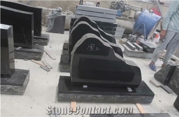 Usa Style Absolutely India Black Granite Tombstone Monuments