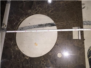 Vanity Tops with Spanish Emperador Dark Marble for Hotel Dec