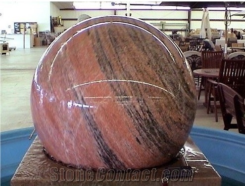 Yellow Marble Stone Sphere Fountain Marble Ball Fountain