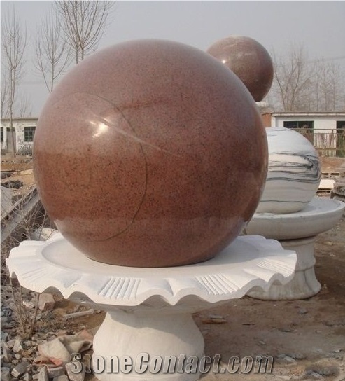 Yellow Marble Stone Sphere Fountain Marble Ball Fountain