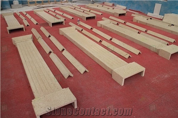 Yellow Outdoor Columns Armany Gold Sandstone Standing Pillar