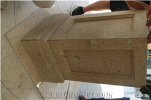 Yellow Outdoor Columns Armany Gold Sandstone Standing Pillar