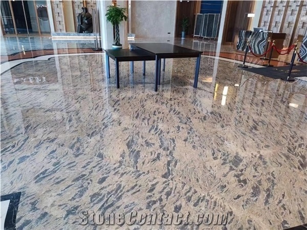Apolo Tan Brown Marble, Ocean Yellow Marble Slab