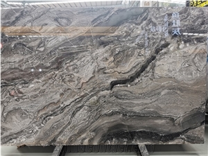 Bookmatched River Brown, Sea Wave Brown Marble Bookmatched River Brown, Sea Wave Brown Marble