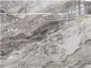 Bookmatched River Brown, Sea Wave Brown Marble