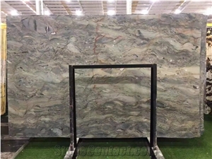 Brazil Green Silk Road Fusion Quartzite Golden Silk Slabs