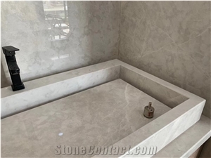 China Flower Cream Marble Slab