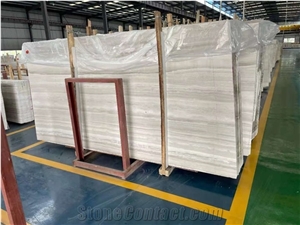 China White Wood Grain Vein Serpeggiante Light Marble Slabs