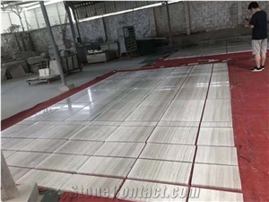 China White Wood Grain Vein Serpeggiante Light Marble Slabs