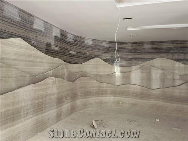 China White Wood Grain Vein Serpeggiante Light Marble Slabs