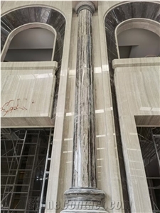 China White Wood Grain Vein Serpeggiante Light Marble Slabs