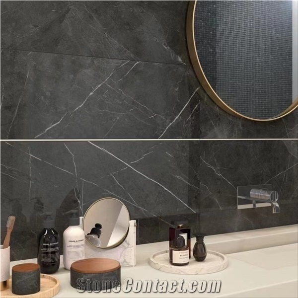 Chinese Pietry Grey Marble White Veins Slabs & Tiles