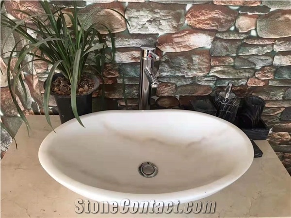 Classical Oval Onyx Wash Bowls for Bathroom