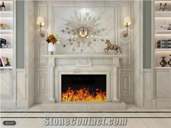 Eurasian White Wood Marble Slabs for Project
