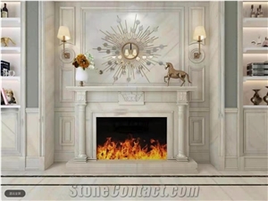 Eurasian White Wood Marble Slabs for Project