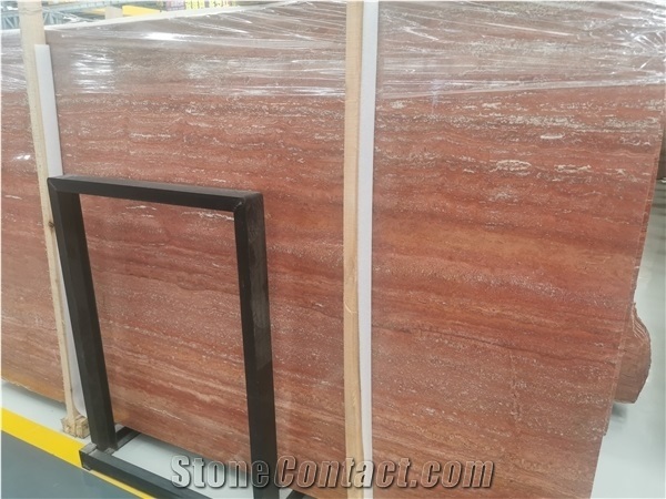 Iran Red Fire Persia Rosso Azarshahr Travertine Slabs,Tiles