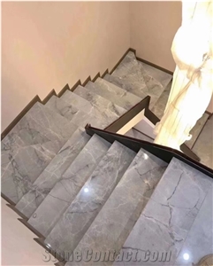 Italy Silver Statuario Marble Armani Grey Calacatta Marble Steps
