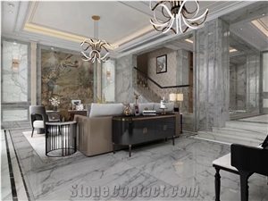 Italy Silver Statuario Marble Armani Grey Calacatta Marble Steps