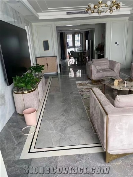 Italy Silver Statuario Marble Armani Grey Calacatta Marble Steps