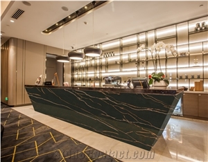 New Calacatta Series Black Quartz Artificial Stone