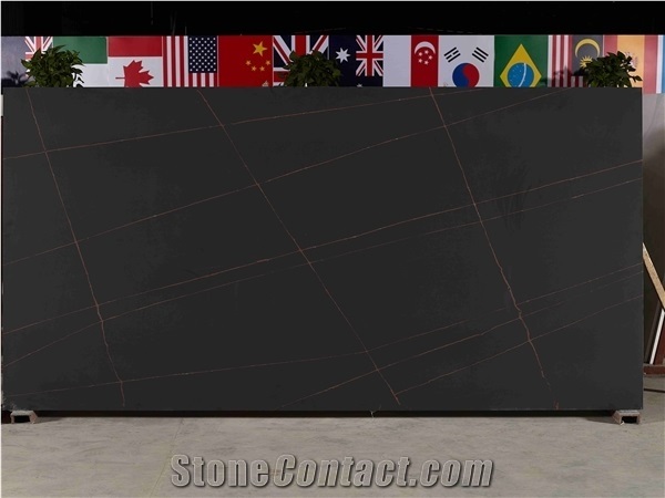 Nior Laurent Black Quartz Slabs & Tiles