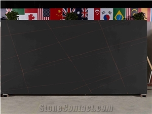 Nior Laurent Black Quartz Slabs & Tiles