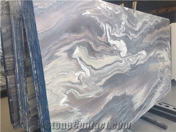 Purple Ocean Marble Fantasy Sea Wave Marble Slab
