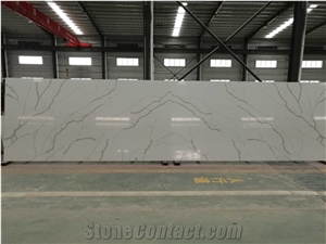 Statuario Venato White Quartz Slabs for Kitchentop