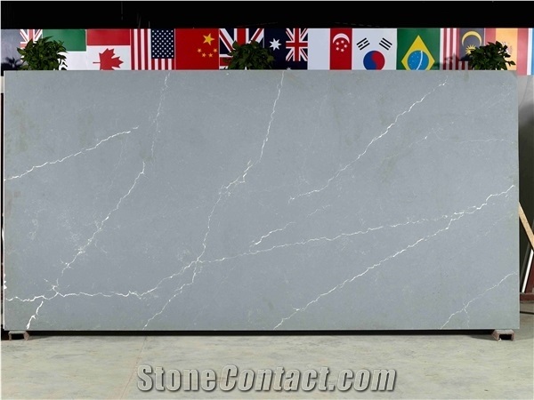 Stellar Night Black Quartz Slabs for Interior Project