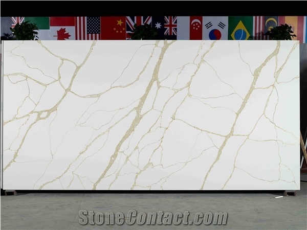 Stellar Night Black Quartz Slabs for Interior Project