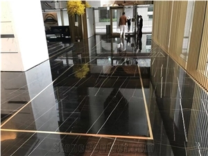 Tunisia Black Noir Aziza Marmo Nero Marble Slabs,Wall Tiles