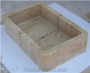 Farmer Sink 48 Beige Travertine Sinks