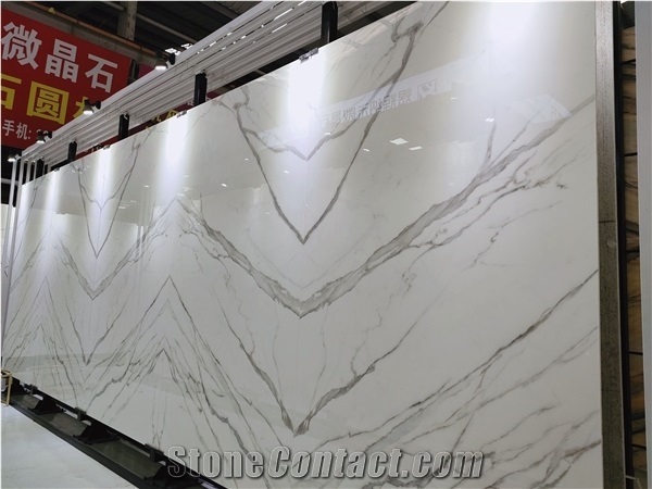 Bookmatch Calacatta White Nano Crystallized Slabs
